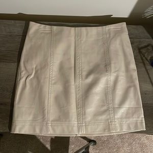 Tan Leather Short Skirt